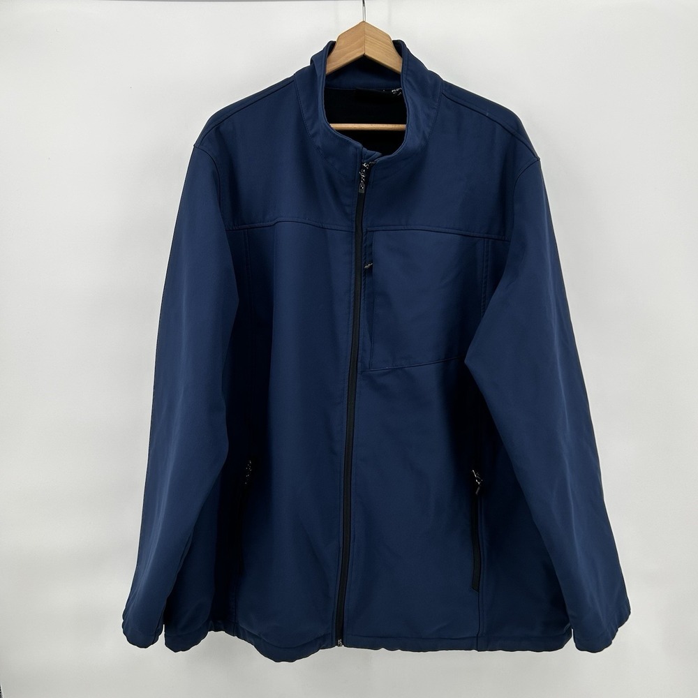 Swiss Tech Soft Shell Jacket Mens 2XL Navy Fleece Lined Water Resistant Gorpcore